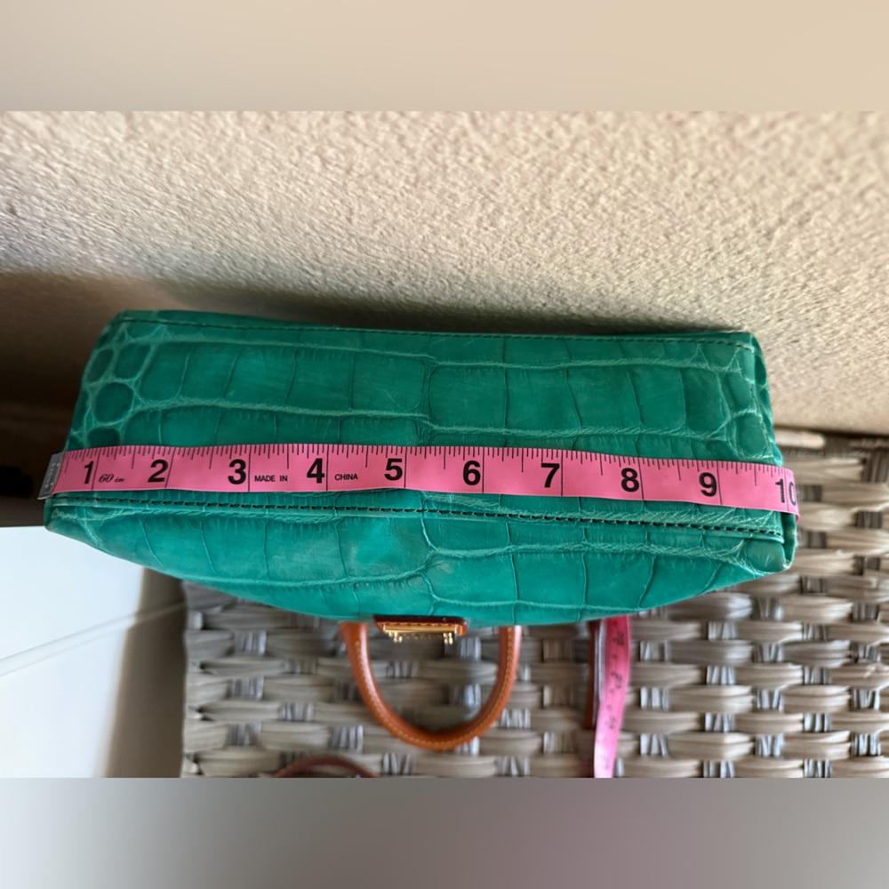 **SOLD** Dooney & Bourke Mini Turquoise Croco Embossed Satchel Bag - Picture 11 of 17